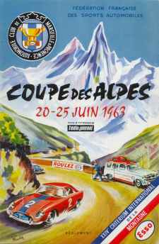 24º Coupe des Alpes 1963
Del 20 al 25 de Junio, Marseille - Chamonix - Milan - Marseille.
Superficie: asfalto.

Tomaron la salida 79 equipos, finalizaron 24.
Palabras clave: Alpes;1963
