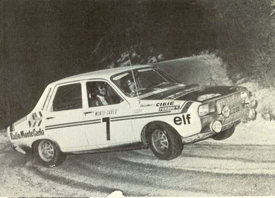 Jean Ragnotti - Jacques Jaubert
42º Rallye Automobile de Monte-Carlo 1973. Renault 12 Gordini (2985 HE 76). Clasificado 15º.

Del 19 al 26 de Enero, Monte-Carlo.
Superficie: asfalto - nieve.

El Rally tenia un total de 4800 km de los que 456.50 km divididos en 18 tramos eran especiales, (2 ellas fueron canceladas SS10 Col de la Porte de 18.25 Km y SS11 La Cabanette de 18.25Km).

Tomaron la salida 278 equipos, finalizaron 51.@
Palabras clave: ;Renault;Gordini;Montecarlo;nieve;1973