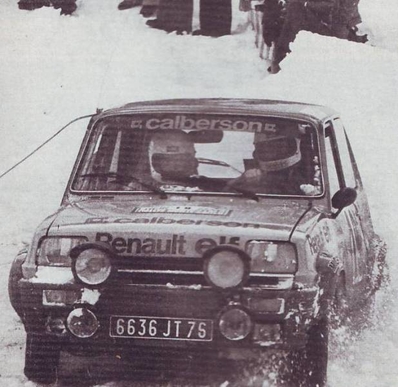 Jean Ragnotti - Jean-Marc Andrie 
46º Rallye Automobile de Monte-Carlo 1978. Renault 5 Alpine (6636 JT 76). Clasificado 2º.

Del 21 al 27 de Enero, Monte-Carlo.
Superficie: asfalto - nieve.

El Rally tenia un total de 4600 km de los que 570 km divididos en 29 tramos eran especiales (5 de ellas fueron canceladas SS8 Col du Fanget de 10 Km, SS10 Serre Chevalier de 10 Km, SS11 Col du Lautaret de 15 Km, SS14 Saint Pierreville de 16 Km y SS15 Burzet de 44 Km).

Se inscribieron 231 equipos, tomaron la salida 216, finalizaron 129.@
Palabras clave: ;Renault;Alpine;Montecarlo;nieve;1978