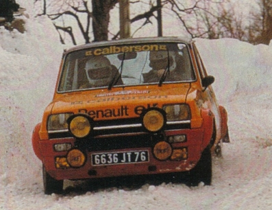 Jean Ragnotti - Jean-Marc Andrie 
46º Rallye Automobile de Monte-Carlo 1978. Renault 5 Alpine (6636 JT 76). Clasificado 2º.

Del 21 al 27 de Enero, Monte-Carlo.
Superficie: asfalto - nieve.

El Rally tenia un total de 4600 km de los que 570 km divididos en 29 tramos eran especiales (5 de ellas fueron canceladas SS8 Col du Fanget de 10 Km, SS10 Serre Chevalier de 10 Km, SS11 Col du Lautaret de 15 Km, SS14 Saint Pierreville de 16 Km y SS15 Burzet de 44 Km).

Se inscribieron 231 equipos, tomaron la salida 216, finalizaron 129.@
Palabras clave: ;Renault;Alpine;Montecarlo;nieve;1978