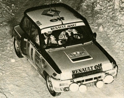 Jean Ragnotti - Jean-Marc Andrie 
49º49º Rallye Automobile de Monte-Carlo 1981. Renault 5 Turbo (440 VB 91). Clasificado 1º.
Renault Elf

Jean Ragnotti y Jean-Luc Thérier lucharon durante toda la prueba para mantenerse en la primera posición, hasta que en el primer tramo de la última etapa, SS25 Moulinet - La Bollène 2 (Turini) de 22.00 km, y durante su descenso, unos energúmenos tiraron nieve en una de las curvas justo antes del paso del Porsche 911 SC (4769 RP 34) de Jean-Luc Thérier, saliéndose éste de pista y perdiendo mucho tiempo para volver a ella, quedando al final de la prueba en 95º lugar.

Del 24 al 30 de Enero, Monte-Carlo.
Superficie: asfalto - nieve.

El Rally tenia un total de 3930.00 km de los que 750.00 km divididos en 32 tramos eran especiales.

Se inscribieron 274 equipos, tomaron la salida 263, finalizaron 133.@ Rally Monte-Carlo 1981. Renault 5 Turbo. Clasificado 1º.@
Palabras clave: Renault;turbo;Montecarlo;nieve;1981