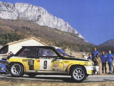 Jean Ragnotti - Jean-Marc Andrie 
49º Rallye Automobile de Monte-Carlo 1981. Renault 5 Turbo (440 VB 91). Clasificado 1º.
Renault Elf

Jean Ragnotti y Jean-Luc Thérier lucharon durante toda la prueba para mantenerse en la primera posición, hasta que en el primer tramo de la última etapa, SS25 Moulinet - La Bollène 2 (Turini) de 22.00 km, y durante su descenso, unos energúmenos tiraron nieve en una de las curvas justo antes del paso del Porsche 911 SC (4769 RP 34) de Jean-Luc Thérier, saliéndose éste de pista y perdiendo mucho tiempo para volver a ella, quedando al final de la prueba en 95º lugar.

Del 24 al 30 de Enero, Monte-Carlo.
Superficie: asfalto - nieve.

El Rally tenia un total de 3930.00 km de los que 750.00 km divididos en 32 tramos eran especiales.

Se inscribieron 274 equipos, tomaron la salida 263, finalizaron 133.
@
Palabras clave: Renault;turbo;Montecarlo;1981