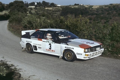 Hannu Mikkola - Arne Hertz
17º Rallye de Portugal - Vinho do Porto 1983. Audi Quattro A1 (IN-NM 62). Clasificado 1º.
Audi Sport

Del 2 al 5 de Marzo, Estoril, Lisboa, Portugal.
Supeficie: asfalto - tierra.

El Rally tenia un total de 2325 km de los que 674.50 km divididos en 43 tramos eran especiales (3 de ellos fueron cancelados SS12 Figueira de Foz de 9 Km, SS13 Prestimo de 12,50 Km, SS14 Vouga de 10 Km).

Tomaron la salida 86 equipos, finalizaron 31.@
Palabras clave: Audi;Quattro;Portugal;Grupo_B;1983