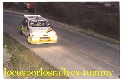 Carlos Sainz Cenamor - Antonio Boto
3º Rally Shalymar / Valeo 1986
(Cto. de España Rallyes de Asfalto)

1º Carlos Sainz - Antonio Boto
Renault 5 MaxiTurbo (VA-4650-M)
2:35.03

2º Salvador Servià - Jordi Sabater
Lancia Rally 037 (2M 6667 P)
2:36.14

3º Beny Fernández - José López Orozco
Opel Manta 400
2:38.52.

Del 15 al 16 de Noviembre, Madrid, España.
Superficie: asfal

El Rally constaba de 21 tramos cronometrados, desconocemos cuantos kilómetros totales.

Se inscribieron un mínimo de 63 equipos, finalizaron un mínimo de 48.
@
Palabras clave: ;Grupo_B;Renault;Maxiturbo;Valeo;1986