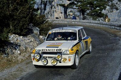 Jean Ragnotti - Jean-Marc Andrié
51º Rallye Automobile de Monte-Carlo 1983. Renault 5 Turbo 