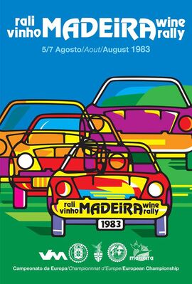 24º Rali Vinho da Madeira 1983
Del 5 al 7 de Agosto, Funchal, Portugal.
Superficie: asfalto.

El Rally tenia un total de 1028.00 km de los que 437.50 km divididdos en 23 tramos eran especiales.

Tomaron la salida 61 equipos, finalizaron 27.
Palabras clave: Poster;Madeira;1983