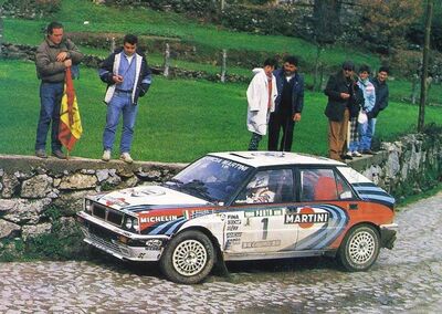 Miki Biasion - Tiziano Siviero
25º Rallye de Portugal - Vinho do Porto 1991. Lancia Delta Integrale 16V (TO 11982R). Clasificado 3º.
Martini Lancia

Del 5 al 9 de Marzo, Portugal.
Superficie: asfalto - tierra.

El Rally tenia un total de 2041.26 Km de los que 564.20 Km divididos en 38 tramos eran especiales (2 de ellos fueron cancelados SS2 Gradil de 9 Km y SS28 Viseu de 29.90 Km).

Se inscribieron 106 equipos, tomaron la salida 95, finalizaron 28.@
Palabras clave: ;Lancia;Delta;Integrale;Portugal;1991