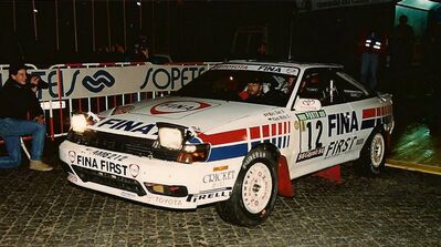 Marc Duez - Klaus Wicha
25º Rallye de Portugal - Vinho do Porto 1991. Toyota Celica GT-4 -ST165- (K-AM 6212). Abandonó por problemas eléctricos en SS19 Santa Luzia de 19.00 km.
Toyota Fina Team

Del 5 al 9 de Marzo, Portugal.
Superficie: asfalto - tierra.

El Rally tenia un total de 2041.26 Km de los que 564.20 Km divididos en 38 tramos eran especiales (2 de ellos fueron cancelados SS2 Gradil de 9 Km y SS28 Viseu de 29.90 Km).

Se inscribieron 106 equipos, tomaron la salida 95, finalizaron 28.@
Palabras clave: Toyota;Celica;Portugal;1991