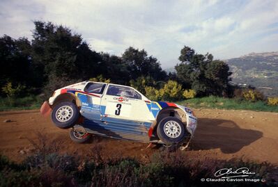 Andrea Zanussi - Paolo Amati
9º Rally Costa Smeralda 1986. Peugeot 205 Turbo 16 (MI 64170X). Clasificado 2º.

Del 16 al 18 de Abril, Porto cervo, norte de Cerdeña, Italia.
Superficie: tierra.

El Rally constaba de 546.00 Km cronometrados divididos en 35 tramos especiales.

Tomaron la salida 79 equipos, finalizaron 32.

© Claudio Cavion
@
Palabras clave: Peugeot;Grupo_B;Costa_Esmeralda;1986;Smeralda