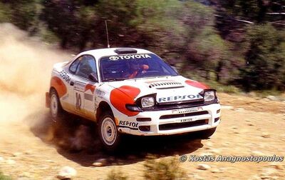 Armin Schwarz - Hertz Arne
39º Acropolis Rally 1992. Toyota Celica Turbo 4WD -ST185- (K-AM 1129). Abandonó por el accidente en SS26 Gardiki 1 de 22.87 km.

Del 31 de Mayo al 3 de Junio, Atenas, Grecia.
Superficie: tierra.

El Rally tenia un total de 1886.51 km de los que 564.06 km divididos en 40 tramos eran especiales.

Tomaron la salida 74 equipos, finalizaron 39.

© Kostas Anagnostopoulos
@
Palabras clave: ;Toyota;Celica;Turbo;Acropolis;1992;Grecia
