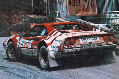 Jean-Claude Andruet - Denise Emmanuelli
11º Rally 4 Regioni 1981. Ferrari 308 GTB (1762 JY 92) . Clasificado 1º.

Del 14 al 16 de Mayo, Salice Terme, Pàvia, Italia.
Superficie: asfalto.

Tomaron la salida 92 equipos, finalizaron 47.@
Palabras clave: ;Ferrari;GTB;Regioni;1981