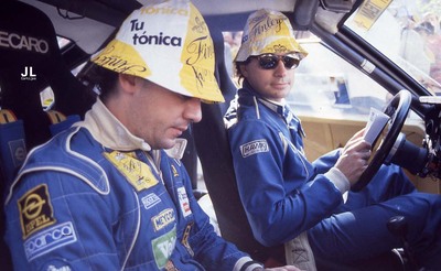 Carlos Sainz Cenamor - José Luis López Orozco
20º Rally Catalunya 1984. Opel Manta 400 (2-M-1855-P). Clasificado 2º.

El Equipo Oficial de Opel le cedió este coche sólo para este rally.
Su brillante actuación, 2º por detrás de Salvador Serviá también con Opel, y por delante de Genito Ortiz con Renault 5 Turbo, le abrió las puertas al Equipo Oficial de Renault.

Del 26 de Octubre al 28 de Octubre, Barcelona, Catalunya, España.
Superficie: asfalto.

El Rally tení­a un total de 440.65 km cronometrados.

Tomaron la salida 83 equipos, finalizaron 42.

© Jose Luis Cortijos
@
Palabras clave: ;Opel;Manta;Catalunya;grupo_B;1984;Personajes