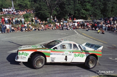 Massimo Ercolani - Loris Roggia
9º Rally Internazionale della Lana 1986. Lancia Rally 037 (TO 30684D). Clasificado 3º.
Jolly Club Totip

Del 25 de Julio al 26 de Julio, Biella, Italia.
Superficie: Asfalto - tierra.

El rally tenia un total de 312.00 km cronometrados divididos en 25 tramos especiales.

Tomaron la salida 150 equipos, finalizaron 50.

© Giovanni Scarpari "fotosport"
@
Palabras clave: Lancia;Rally;Grupo_B;Della_Lana;1986