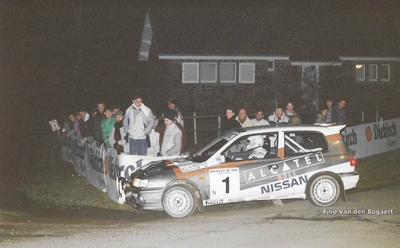 Grégoire de Mevius - Willy Lux
35º Boucles de Spa Alphonse Delettre 1992. Nissan Sunny GTI-R (KDD-341). Clasificado 4º.
Nissan Belgium Rally Team

Del 7 al 9 de Febrero, Spa, Bélgica.
Superficie: Asfalto con un total de 296.58 km cronometrados.

Tomaron la salida 88 equipos, finalizaron 54.

© Filip Van den Bogaert
@
Palabras clave: Nissan;Sunny;Boucles_Spa;1992