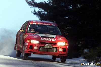 Stig-Olov Walfridsson - Jan Svanström
48º International Swedish Rally 1999. Mitsubishi Lancer Evo IV (CXX 864). Clasificado 14º.
Mitsubishi Ralliart Sweden

Del 12 al 14 de Febrero, Karlstad.
Superficie: nieve - hielo.

El Rally tenia un total de 1478.4 km de los que 384.30 km divididos en 19 tramos eran cronometrados.

Tomaron la salida 102 equipos, finalizaron 64.

© eWRC
@@
Palabras clave: Mitsubishi;Lancer;Suecia;1999;Nieve
