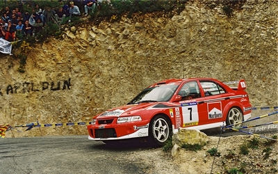 Tommi Mäkinen - Risto Mannisenmaki
37º Rallye Catalunya - Costa Brava - Rallye de España 2001. Mitsubishi Lancer Evo 6.5 (X6 MMR). Clasificado 3º.
Marlboro Mitsubishi Ralliart

Del 22 al 25 de Marzo, Lloret de Mar, Girona, Catalunya, España.
Superficie: asfalto.

El Rally tenia un total de 1779.13 km de los que 383.18 km divididos en 18 tramos eran especiales, (una de ellas fue cancelada SS12 La Riba 2 de 35.89 Km).

Se inscribieron 79 equipos, tomaron la salida 76, finalizaron 36.

© Petr Fitz
@@
Palabras clave: Mitsubishi_Lancer;Evo;Catalunya;2001;España;Spain