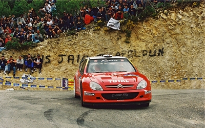 Philippe Bugalski - Jean-Paul Chiaroni
37º Rallye Catalunya - Costa Brava - Rallye de España 2001. Citroën Xsara WRC (26 CSP 92). Clasificado 8º.
Automobiles Citroën

Del 22 al 25 de Marzo, Lloret de Mar, Girona, Catalunya, España.
Superficie: asfalto.

El Rally tenia un total de 1779.13 km de los que 383.18 km divididos en 18 tramos eran especiales, (una de ellas fue cancelada SS12 La Riba 2 de 35.89 Km).

Se inscribieron 79 equipos, tomaron la salida 76, finalizaron 36.

© Petr Fitz
@@
Palabras clave: Citroen;Xsara;Catalunya;Costa_Brava;2001
