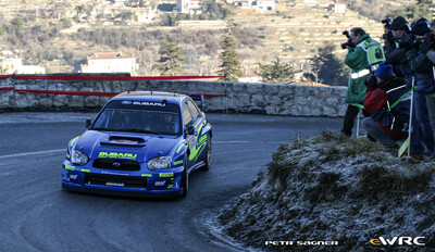 Chris Atkinson - Glenn Macneall
74º Rallye Automobile de Monte-Carlo 2006. Subaru Impreza S11 WRC '05 (JC54 WRC). Clasificado 6º.

Del 20 al 22 de Enero, Monaco.
Superficie: asfalto - nieve.

El Rally tenia un total de 1294.89 Km de los que 366.39 km divididos en 18 tramos eran especiales, (2 de ellas fueron canceladas SS3 Pierlas - Ilonse 1 de 23.22 Km y SS11 La Tour sur Tinee - Utelle 2 de 18.73 Km).

Se inscribieron 53 equipos, tomaron la salida 51, finalizaron 43.

© Petr Sagner
@
Palabras clave: Montecarlo;Subaru;Impreza;2006
