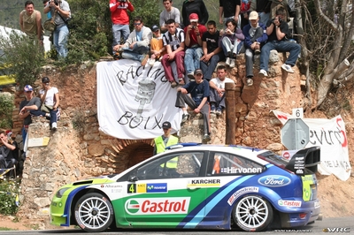 Mikko Hirvonen - Jarmo Lehtinen
42º RallyRACC Catalunya - Costa Daurada 2006. Ford Focus RS WRC '06 (EU55 BNA). Clasificado 9º.
BP Ford World Rally Team

Del 24 al 26 de Marzo, Salou, Tarragona, Catalunya, España.
Superficie: asfalto.

El Rally tenia un total de 1,376.14 Km de los que 346.43 Km divididos en 16 tramos eran especiales.

Se inscribieron 71 equipos, tomaron la salida 66, finalizaron 56.

© Joachim Hähn
@
Palabras clave: Ford;Focus;WRC;Catalunya;España;Spain;2006