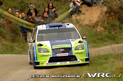 Mikko Hirvonen - Jarmo Lehtinen
42º RallyRACC Catalunya - Costa Daurada 2006. Ford Focus RS WRC '06 (EU55 BNA). Clasificado 9º.
BP Ford World Rally Team

Del 24 al 26 de Marzo, Salou, Tarragona, Catalunya, España.
Superficie: asfalto.

El Rally tenia un total de 1,376.14 Km de los que 346.43 Km divididos en 16 tramos eran especiales.

Se inscribieron 71 equipos, tomaron la salida 66, finalizaron 56.

© Leszek Kusmirek
@
Palabras clave: Ford;Focus;WRC;Catalunya;España;Spain;2006