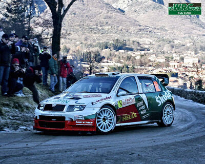 Jan Kopecký - Filip Schovánek
74º Rallye Automobile de Monte-Carlo 2006. Skoda Fabia WRC (4S8 9174). Clasificado 11º.
Czech RT Škoda Kopecký

Del 20 al 22 de Enero, Monaco.
Superficie: asfalto - nieve.

El Rally tenia un total de 1294.89 Km de los que 366.39 km divididos en 18 tramos eran especiales, (2 de ellas fueron canceladas SS3 Pierlas - Ilonse 1 de 23.22 Km y SS11 La Tour sur Tinee - Utelle 2 de 18.73 Km).

Se inscribieron 53 equipos, tomaron la salida 51, finalizaron 43.

© Petr Lusk
@
Palabras clave: Skoda;Fabia;WRC;Montecarlo;2006