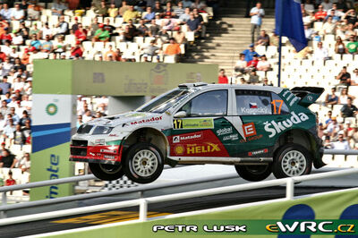 Jan Kopecký - Filip Schovánek
53º BP Ultimate Acropolis Rally of Greece 2006. Skoda Fabia WRC (4S8 9856). Clasificado 16º.
Czech RT Skoda Kopecký

Del 2 al 4 de Junio, Athens.
Superficie: tierra.

El Rally constabade 3 etapas con un tenia un total de 1279.29 km de los que 355.62 km divididos en 18 tramos eran cronometrados.

Se inscribieron 91 equipos, tomaron la salida 84, finalizaron 69.

© Petr Lusk
@
Palabras clave: Skoda;Fabia;WRC;Acropolis;Grecia;Atenas;2006