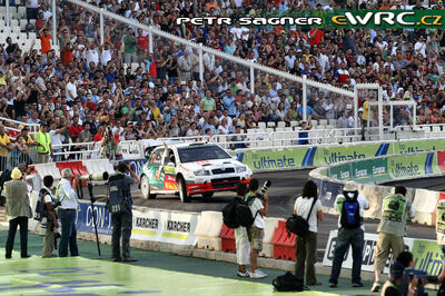 Jan Kopecký - Filip Schovánek
53º BP Ultimate Acropolis Rally of Greece 2006. Skoda Fabia WRC (4S8 9856). Clasificado 16º.
Czech RT Skoda Kopecký

Del 2 al 4 de Junio, Athens.
Superficie: tierra.

El Rally constabade 3 etapas con un tenia un total de 1279.29 km de los que 355.62 km divididos en 18 tramos eran cronometrados.

Se inscribieron 91 equipos, tomaron la salida 84, finalizaron 69.

© Petr Sagner
@
Palabras clave: Skoda;Fabia;WRC;Acropolis;Grecia;Atenas;2006