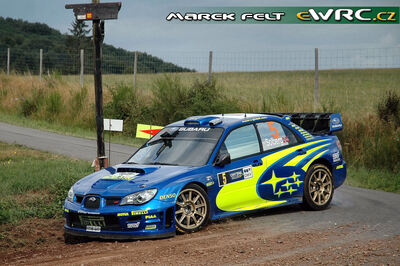 Petter Solberg - Phil Mills
25º OMV ADAC Rallye Deutschland 2006. Subaru Impreza S12 WRC '06 (BT06 SRT). Abandonó por salida de pista en SS9 Bosenberg 1 de 22.52 km.
Subaru World Rally Team

Del 11 al 13 de Agosto, Trier, Rhineland-Palatinate.
Superficie: asfalto.

El Rally constaba de 3 etapas con un total de 1300.48 km de los que 349.11 km divididos en 19 tramos eran cronometrados.

Tomaron la salida 73 equipos, finalizaron 56.

© Marek Felt
@
Palabras clave: Subaru;Impreza;Alemania
