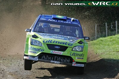 Marcus Grönholm - Timo Rautiainen
37º Rally New Zealand 2007. Ford Focus RS WRC '07 (EU07 STX). Clasificado 1º.
BP Ford World Rally Team

Del 31 de Agosto al 2 de Septiembre, Hamilton, Waikato.
Superficie: tierra.

El Rally constaba de 3 etapas con un total de 1,255.98 Km de los que 353.56 Km divididos en 18 tramos, eran cronometrados.

Se inscribieron 69 equipos, tomaron la salida 68, finalizaron 59.

© Dan Vrubel
@@
Palabras clave: Ford;Focus;WRC;Nueva_Zelanda;2007
