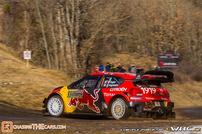 Sébastien Ogier - Julien Ingrassia
87º Rallye Automobile de Monte-Carlo 2019. Citroën C3 WRC (EG-177-ZW). Clasificado 1º.
Citroën Total WRT

Del 24 al 27 de Enero, Gap - Monaco.
Superficie: asfalto - nieve.

El Rallye constaba de 4 etapas con un total de 1366.43 km de los que 323.83 km divididos en 15 tramos eran cronometrados, (uno de ellos fue cancelado, SS3 Valdrôme - Sigottier 1 de 20,04 km).

Tomaron la salida 88 equipos, finalizaron 73.

© Lukasz Mikulski

Palabras clave: Citroen;WRC;Montecarlo;2019