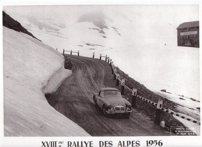 Nancy Mitchell - Pat Faichney
18º Rallye International des Alpes 1956. MG A. Clasificada 15º.

De 6 al 13 de Julio, Marseille - Zagreb - Marseille.
Superficie: asfalto.

Tomaron la salida 80 equipos, finalizaron 34.@
Palabras clave: MG;Alpes;1956