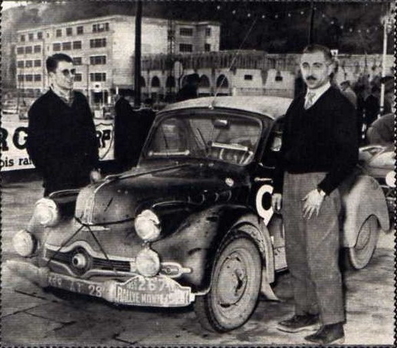 Claude Laurent - Roger Masson
16º Rallye Automobile de Monte-Carlo 1956. Panhard Dyna. Clasificado 24º.

Del 16 al 23 de Enero, Monaco.
Superficie: asfalto - nieve.

El Rally tenia un total de 4800 km de los que 420 km divididos en 18 tramos eran especiales, (2 ellas fueron canceladas SS10 Col de la Porte de 18.25 Km y SS11 La Cabanette de 18.25Km).

Tomaron la salida 278 equipos, finalizaron 51.@
Palabras clave: Panhard-Dyna;Montecarlo;1956;Personajes