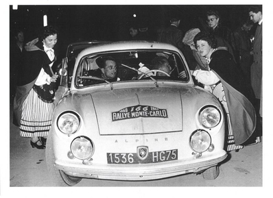 Jacques Feret - Jacques Rambaud
29º Rallye Automobile de Monte-Carlo 1960. Alpine A 106 (1536 HG 75). Clasificado 18º.

Del 19 al 23 de Enero, Monte-Carlo.
Superficie: asfalto - nieve.

Tomaron la salida 311 equipos, finalizaron 152.@
Palabras clave: Renault;Alpine;Alpes;1960