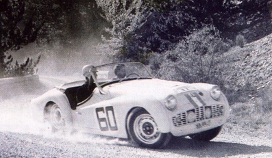Pierre Orsini- Luigi
21º Coupe des Alpes 1960. Triumph TR3. Abandonó, desconocemos el motivo.

Del 26 al 30 de Junio, Marseille - Bormio - Chamonix - Cannes.

Desconocemos de cuantos kilómetros constaba la prueba.

Tomaron la salida 64 equipos, finalizaron 39.@
Palabras clave: Triumph;Alpes;1960