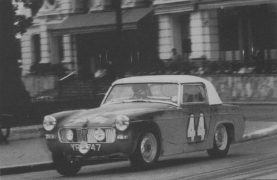 Peter Riley - Mike Hughes 
31º Rallye Automobile de Monte-Carlo 1962. 44# MG Midget (YRX 747). Clasificado 33º.

Del 20 al 25 de Enero, Monte-Carlo.
Superficie: asfalto - nieve.

Tomaron la salida 313 equipos, finalizaron 247.@
Palabras clave: MG;Midget;Montecarlo;1962