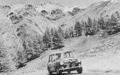 Rauno August Aaltonen - Tony Ambrose
24º Coupe des Alpes 1963. Morris Mini Cooper 1071 S (277-EBL) Clasificado 2º.

Del 20 al 25 de Junio, Marseille - Chamonix - Milan - Marseille.
Superficie: asfalto.

Tomaron la salida 79 equipos, finalizaron 24.@
Palabras clave: Mini;Alpes;1963