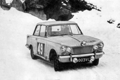 Victor (Vic) Elford - Michael Butler
32º Rallye Automobile de Monte-Carlo 1963. Triumph Vitesse. Clasificado 24º.

Del 20 al 24 de Enero, Monte-Carlo.
Superficie: asfalto - nieve.

Tomaron la salida 296 equipos, finalizaron 96.@
Palabras clave: ;Montecarlo;1963;nieve