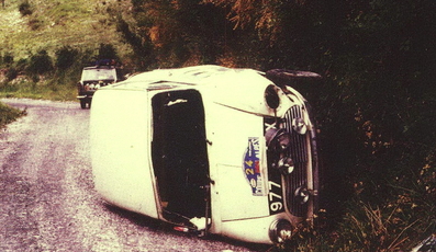 John Sprinzel - Willy Cave
24º Coupe des Alpes 1963. Morris Mini Cooper. Abandonó por accidente, estado en el que quedo el coche.

Del 20 al 25 de Junio, Marseille - Chamonix - Milan - Marseille.
Superficie: asfalto.

Tomaron la salida 79 equipos, finalizaron 24.@
Palabras clave: Mini;Alpes;1963