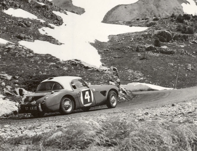 Jude Morley Donald - Erle Morley Godfrey
24º Coupe des Alpes 1963. Austin Healey 3000 (37 ARX). Abandonó por diferencial del coche.

Del 20 al 25 de Junio, Marseille - Chamonix - Milan - Marseille.
Superficie: asfalto.

Tomaron la salida 79 equipos, finalizaron 24.@
Palabras clave: Austin;Alpes;1963