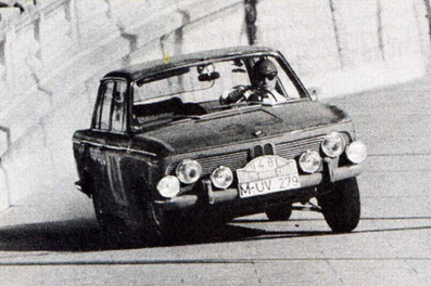 Hans Walter - Werner Lier
33º Rallye Automobile de Monte-Carlo 1964. BMW 1800 (M-UV 279). Clasificado 27º.

Del 18 al 21 de Enero, Monte Carlo.
Superficie: asfalto - nieve.

Se inscribieron 306 equipos, tomaron la salida 299, finalizaron 163.@
Palabras clave: BMW;Montecarlo;1964