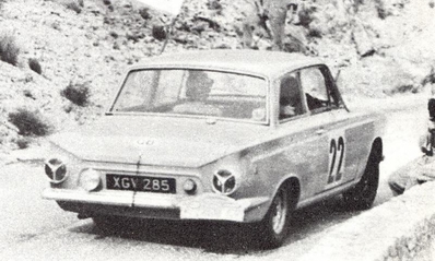 Ann Patricia Ozanne - Pat Wright 
25º Coupe des Alpes 1964. Ford Cortina GT (XGV 285). Abandonó, desconocemos el motivo.

Del 22 al 27 de Junio, Marseille - Grenoble - Monte-Carlo.
Superficie: asfalto.

La prueba constaba 10 tramos cronometrados.
Incluyendo tramos de enlace y cronometrados tenía un total de 3412.00 km.

Tomaron la salida 73 Equipos, finalizaron 25.@
Palabras clave: Ford;Alpes;1964;Mujeres;Womens