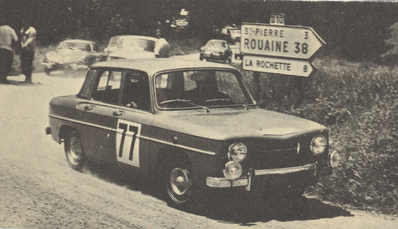 Gerard Larrousse - Eleani Mondoloni
25º Coupe des Alpes 1964. Renault 8 Gordini. Abandonó, desconocemos el motivo.

Del 22 al 27 de Junio, Marseille - Grenoble - Monte-Carlo.
Superficie: asfalto.

La prueba constaba 10 tramos cronometrados.
Incluyendo tramos de enlace y cronometrados tenía un total de 3412.00 km.

Tomaron la salida 73 Equipos, finalizaron 25.@
Palabras clave: Renault;Alpes;1964