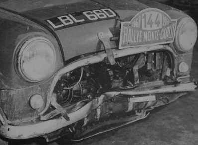 Timo Mäkinen - Paul Easter
36º Rallye Automobile de Monte-Carlo 1967. Morris Mini Cooper S 1275 (LBL 66D). Clasificado 41º.

Del 14 al 20 de Enero, Monaco.
Superficie: asfalto - nieve.

Se inscribieron 221 equipos, tomaron la salida 195, finalizaron 92.@
Palabras clave: Timo_Makinen;Montecarlo;Mini;Cooper;1967;detalles