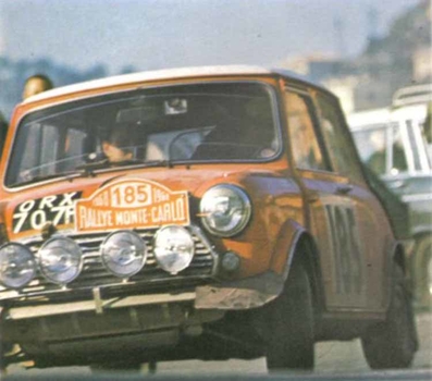 Richard Anthony (Tony) Fall - Mike Wood
37º Rallye Automobile Monte-Carlo 1968. BMC Mini Cooper S 1275 (ORX 707F). Clasificado 4º.

Del 20 al 25 de Enero, Monte-Carlo.
Superficie: asfalto - nieve.
Tomaron la salida 200 equipos, finalizaron 79.@
Palabras clave: Tony_Fall;Montecarlo;Mini;1968