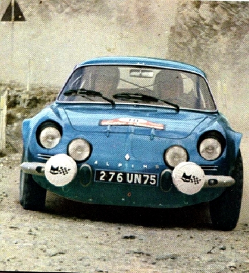Jean Vinatier - Jean-François Jacob
10º Rally San Remo 1968. Alpine-Renault A110 1300 (276 UN 75). Clasificado 5º.

Del 6 al 10 de Marzo, Sanremo.

Superficie: asfalto.

El Rally tenia 160.70 km cronometrados divididos en 19 tramos especiales.

Tomaron la salida 72, finalizaron 31.@
Palabras clave: ;Alpine;Renault;A110;Sanremo;1968
