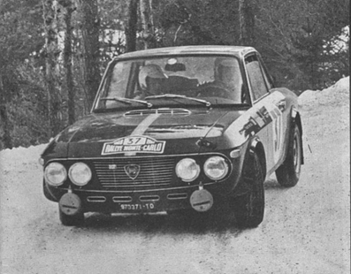 Pat Moss-Carlsson - Elizabeth Nyström
37º Rallye Automobile de Monte-Carlo 1968. Lancia Fulvia 1.3 Coupé HF (TO 970371). Clasificada 14ª de la general y 1ª en Copa de Damas.

Del 20 al 25 de Enero, Monte-Carlo.
Superficie: asfalto - nieve.

Tomaron la salida 200 equipos, finalizaron 79.@
Palabras clave: Pat_Moss-Carlsson;Lancia;Fulvia;Montecarlo;1968;nieve;Mujeres;Womens
