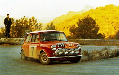 Timo Makinen - Paul Easter
37º Rallye Automobile de Monte-Carlo 1968. BMC Mini Cooper S (ORX 777F). Clasificado 55º.

Del 20 al 25 de Enero, Monte-Carlo.
Superficie: asfalto - nieve.

Tomaron la salida 200 equipos, finalizaron 79.@
Palabras clave: Timo_Makinen;Mini;Cooper;Montecarlo;1968