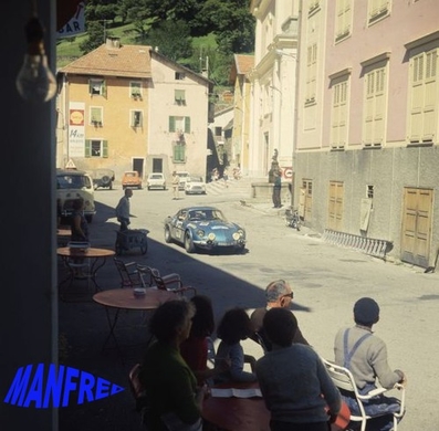 Jean-Pierre Nicolas - Claude Roure
29º Coupe des Alpes 1968. Alpine-Renault A110 1300. Abandonó por motor.

Del 2 al 8 de Septiembre, Marseille - Aix les Bains - Antibes, Francia.
Superficie: asfalto.

La prueba constaba de 3 etapas con un total de 174.10 km cronometrados divididos en 10 tramos especiales.

Tomaron la salida 64 equipos, finalizaron 12.@
Palabras clave: Renault;Alpine;Alpes;1968