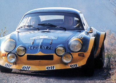 Jean-Luc Thérier - Marcel Callewaert
16º Critérium International des Cévennes 1972. Alpine-Renault A110 1600 (3429 GY 76). Clasificado 1º.

Del 25 al 26 de Noviembre, Montpellier.
Superficie: asfalto.

La prueba tenia un total de 545.00 km de los que 303.00 km divididos en 12 tramos eran especiales.

Tomaron la salida 53 equipos, finalizaron 18.@
Palabras clave: ;Criterium_Cevennes;Renault;Alpine;1972