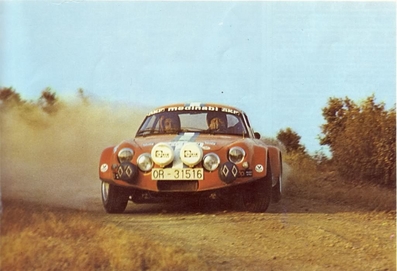 Estanislao Reverter - Antonio Reverter
21º Rally RACE (Rallye de España) 1973. Alpine-Porsche (Alpinche) (Gr.5). Clasificado 2º.

Del 26 al 28 de Octubre. Coef. 6,4. Organizador: Real Automòvil Club de España.

El Rally tenia un total de 1.640 Km de los que 247,5 Km divididos en 26 tramos, eran especiales.

Se inscribieron 55 equipos, tomaron la salida 47, finalizaron 23.@
Palabras clave: Estanislao_Reverter;Race;Alpinche;Porsche;Alpine;1973